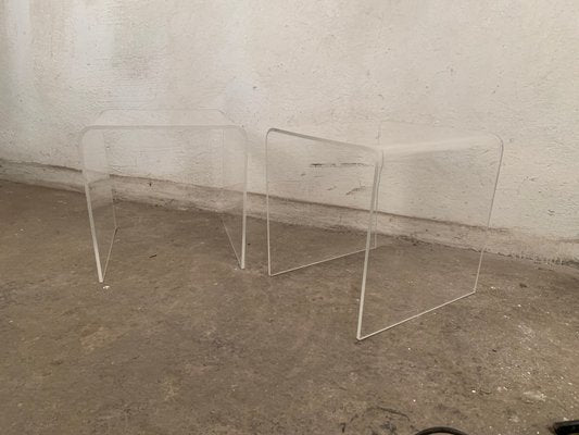 Vintage Side Tables in Acrylic, 1970s, Set of 2-RTR-1417380