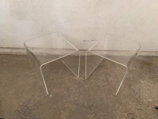 Vintage Side Tables in Acrylic, 1970s, Set of 2-RTR-1417380