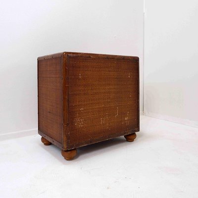 Vintage Sideboard in Rattan and Leather-NYF-2018999