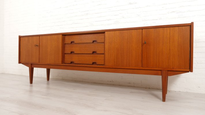 Vintage Sideboard in Teak with Square Wooden Handles-HPM-2033905