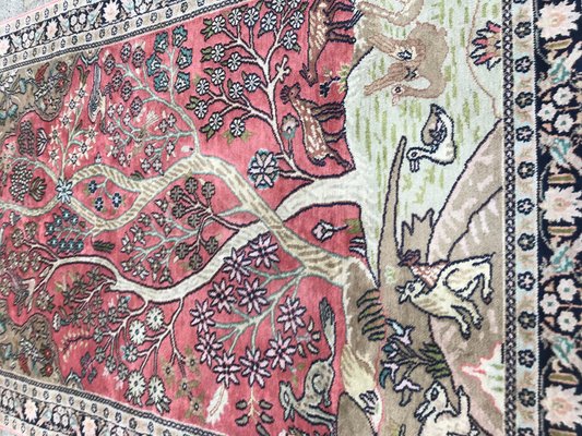 Vintage Silk Kashmir Rug-YMM-1062087