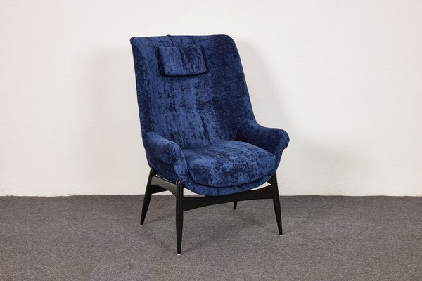 Vintage Silk Velvet Armchair-Club Chair by Júlia Gaubek, Hungary, 1976-XCG-1781322