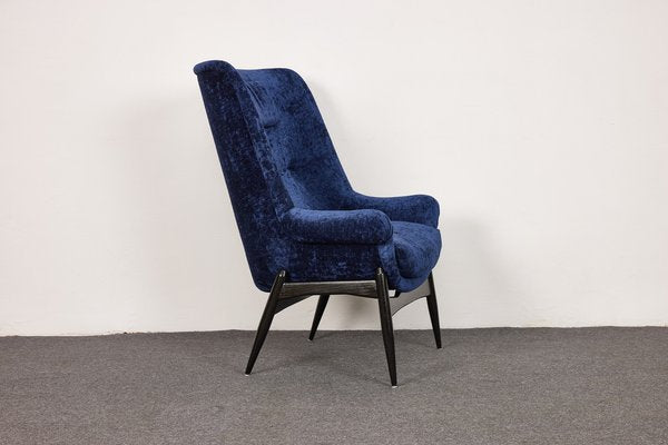 Vintage Silk Velvet Armchair-Club Chair by Júlia Gaubek, Hungary, 1976-XCG-1781322