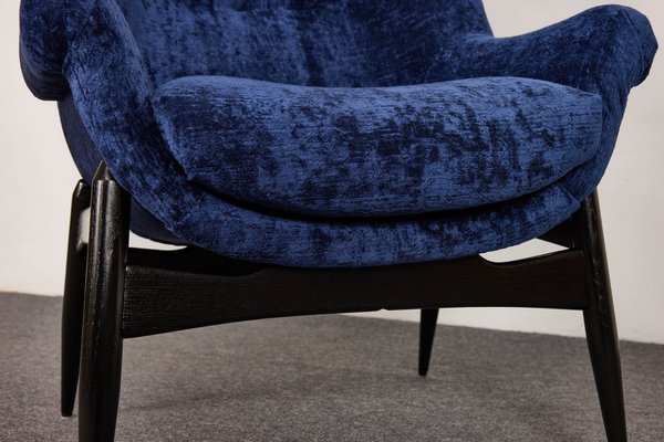 Vintage Silk Velvet Armchair-Club Chair by Júlia Gaubek, Hungary, 1976-XCG-1781322