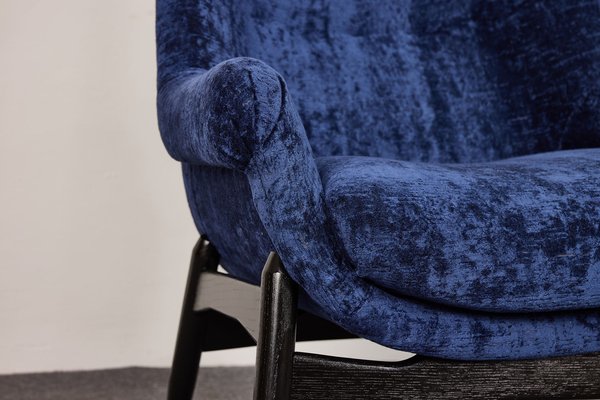 Vintage Silk Velvet Armchair-Club Chair by Júlia Gaubek, Hungary, 1976-XCG-1781322