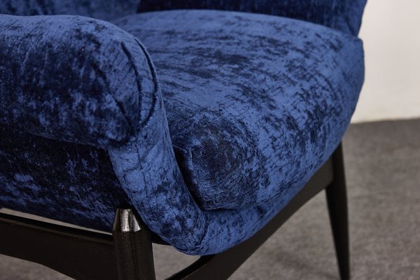 Vintage Silk Velvet Armchair-Club Chair by Júlia Gaubek, Hungary, 1976-XCG-1781322