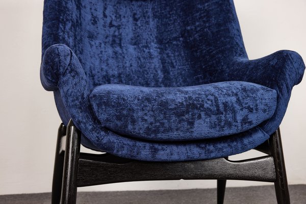 Vintage Silk Velvet Armchair-Club Chair by Júlia Gaubek, Hungary, 1976-XCG-1781322