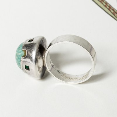 Vintage Silver and Amazonite Quartz Ring by Martti Viikinniemi, 1968-NL-1768047