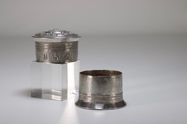 Vintage Silver Betel Box, 1890s-OWS-1817125