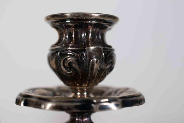 Vintage Silver Candleholder, Italy, Mid-20th Century-ZCI-1788530