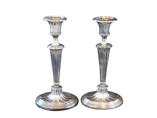 Vintage Silver Candlesticks, Set of 2-CXC-1229061