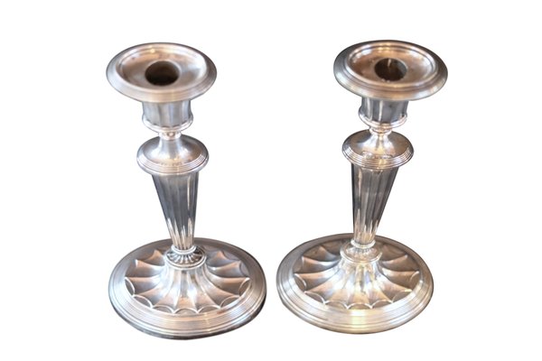 Vintage Silver Candlesticks, Set of 2-CXC-1229061