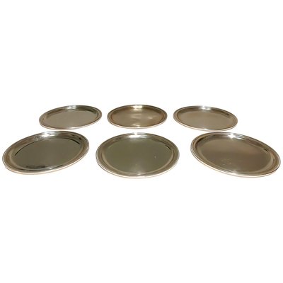 Vintage Silver Dishes, Set of 6-ZCI-752270