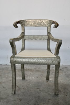 Vintage Silver Foil Armchairs, Set of 3-KNM-609067