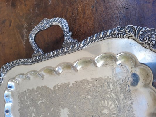 Vintage Silver Metal Tray-SYQ-2042869