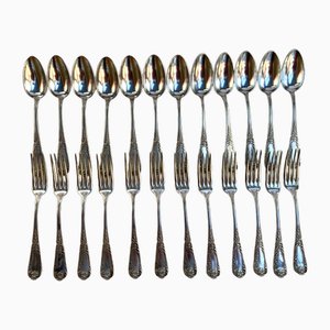 Vintage Silver Plate Utensils, France, 1950s, Set of 24-GYX-1811002