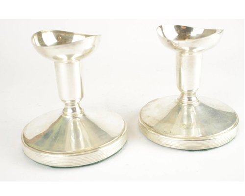 Vintage Silver-Plated Candleholders from G.A.B., Set of 2-HYQ-1284818