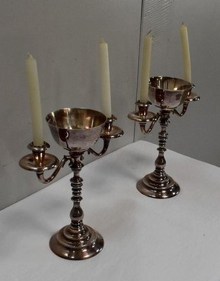 Vintage Silver-Plated Candleholders, Set of 2-RVK-716107