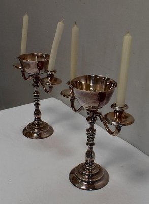 Vintage Silver-Plated Candleholders, Set of 2-RVK-716107