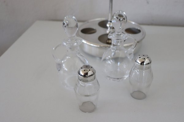 Vintage Silver-Plated Condiment Set by Fleuron Christofle, France, 1970s, Set of 4-DCO-1342217