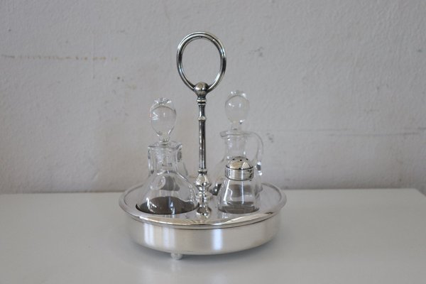 Vintage Silver-Plated Condiment Set by Fleuron Christofle, France, 1970s, Set of 4-DCO-1342217