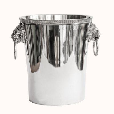 Vintage Silver Plated Lion Head Champagne Cooler and Ice Bucket-YK-2024560