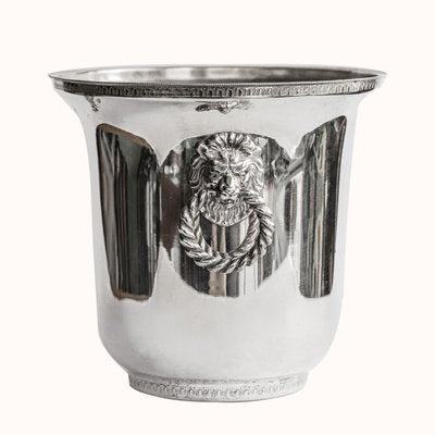 Vintage Silver Plated Lion Head Champagne Cooler and Ice Bucket, 1960s-YK-2024574