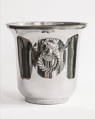 Vintage Silver Plated Lion Head Champagne Cooler and Ice Bucket, 1960s-YK-2024574