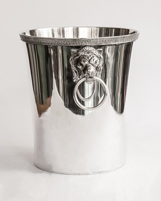 Vintage Silver Plated Lion Head Champagne Cooler and Ice Bucket-YK-2024560