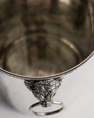 Vintage Silver Plated Lion Head Champagne Cooler and Ice Bucket-YK-2024560