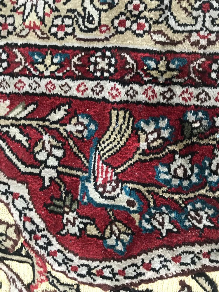 Vintage Sino Hereke Silk and Gold Rug