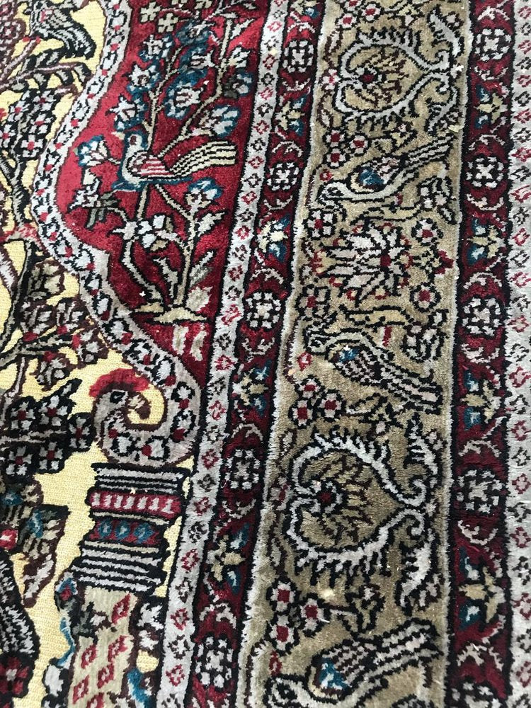 Vintage Sino Hereke Silk and Gold Rug