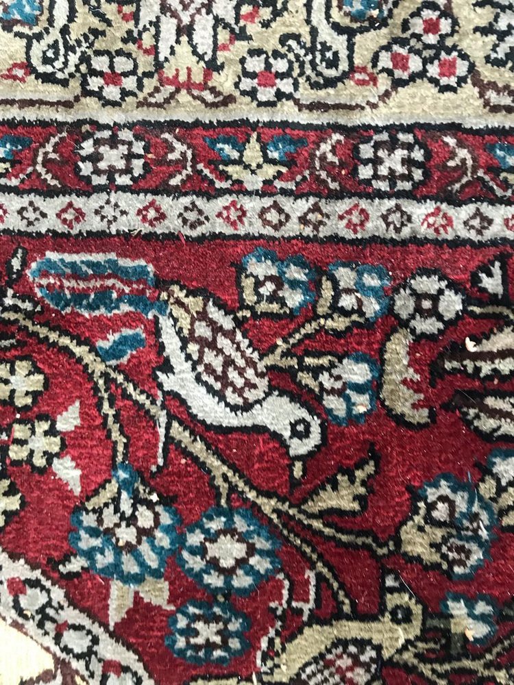 Vintage Sino Hereke Silk and Gold Rug