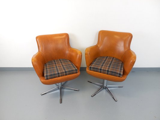 Vintage Skai and Chrome Armchairs, 1970s, Set of 2-AHO-1785421