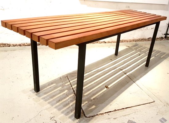 Vintage Slatted Bench Coffee Table, 1960s-PCJ-1138957