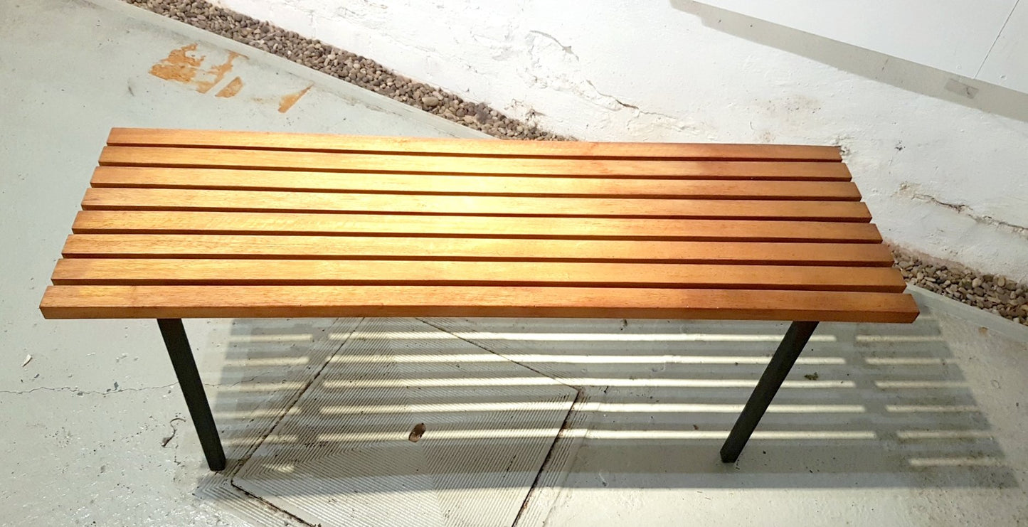 Vintage Slatted Bench Coffee Table, 1960s