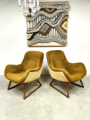 Vintage Sled Lounge Chairs, 1950s, Set of 2-BW-1754776