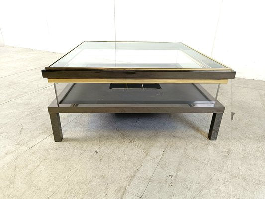 Vintage Sliding Glass Coffee Table by Maison Jansen, 1970s-IRH-1738935