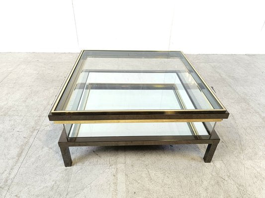 Vintage Sliding Glass Coffee Table by Maison Jansen, 1970s-IRH-1738935