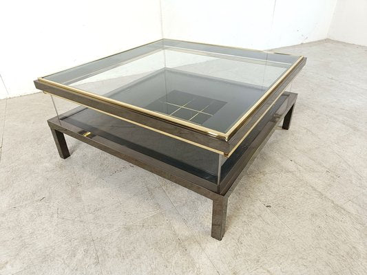 Vintage Sliding Glass Coffee Table by Maison Jansen, 1970s-IRH-1738935