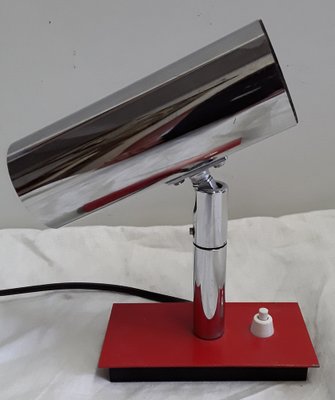 Vintage Small Adjustable Chrome Metal Table Lamp, 1970s-HOI-970241