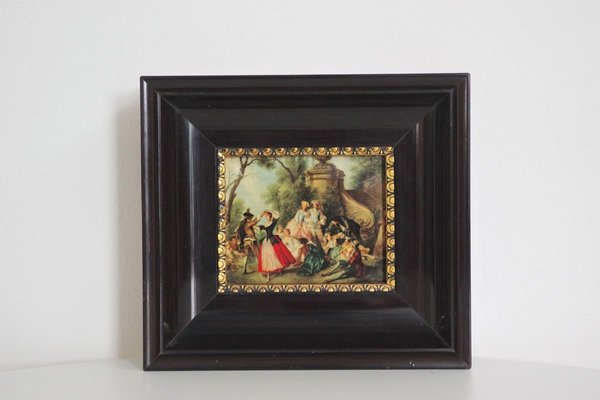 Vintage Small Print in Wooden Frame, 1970s-KNM-910508