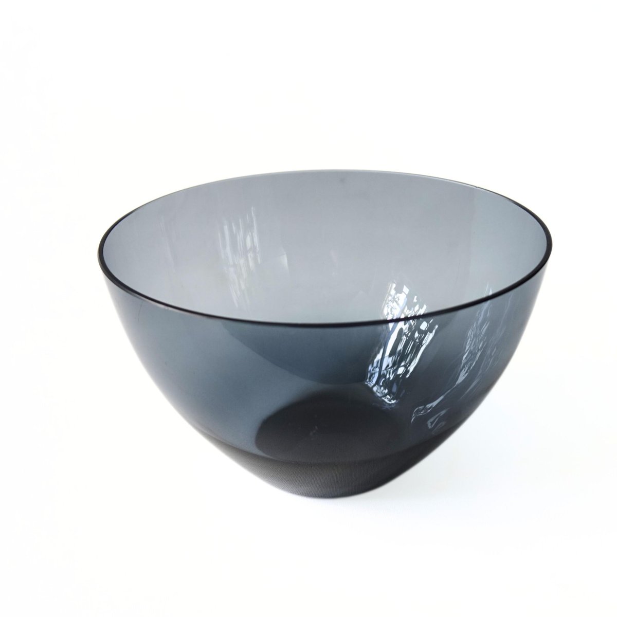 Vintage Smoked Blue Glass Bowl from Reijmyre, Sweden