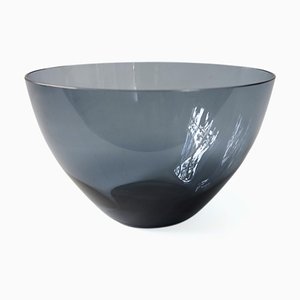 Vintage Smoked Blue Glass Bowl from Reijmyre, Sweden-JKV-1783080