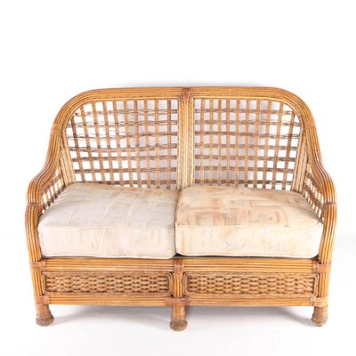 Vintage Sofa and Armchairs in Rattan, 1970s, Set of 3-DSC-2028001