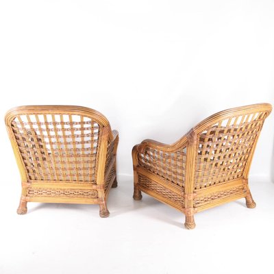 Vintage Sofa and Armchairs in Rattan, 1970s, Set of 3-DSC-2028001