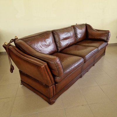 Vintage Sofa in Cognac Leather with Drop Sides-ITF-2026953