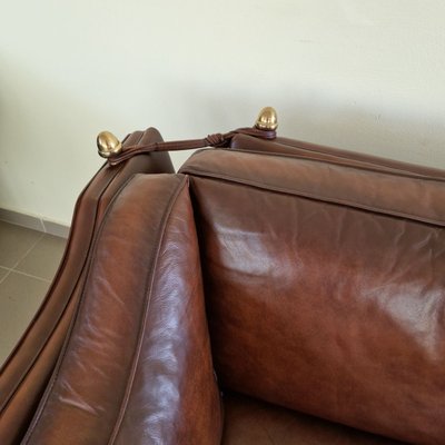 Vintage Sofa in Cognac Leather with Drop Sides-ITF-2026953