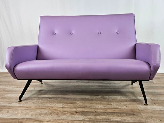 Vintage Sofa in Skai Lilac, 1950s-ZUW-1638607