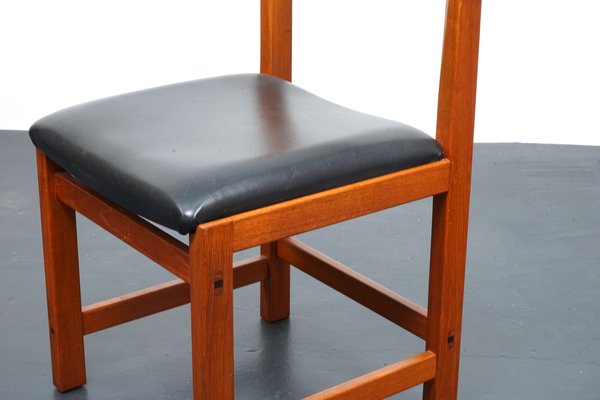 Vintage Solid Teak Dining Chairs, Denmark, 1960s, Set of 6-CIP-1065295